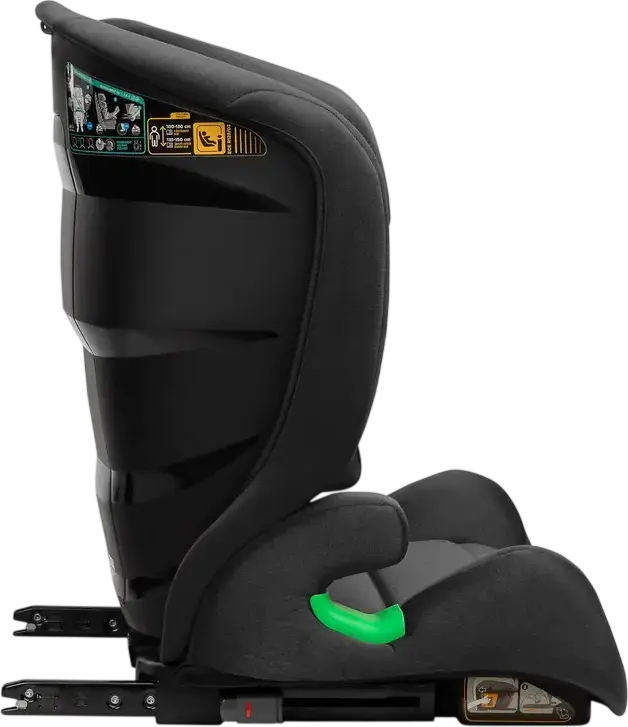 Caretero Nimbus Car Seat Group 2/3, Black, i-Size ECE R129, 15-36 kg, 100-150 cm, 4-12 Years, Isofix and Belt Installation, 11-Position Adjustable Headrest