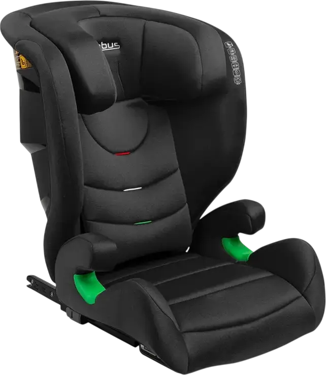 Caretero Nimbus Car Seat Group 2/3, Black, i-Size ECE R129, 15-36 kg, 100-150 cm, 4-12 Years, Isofix and Belt Installation, 11-Position Adjustable Headrest