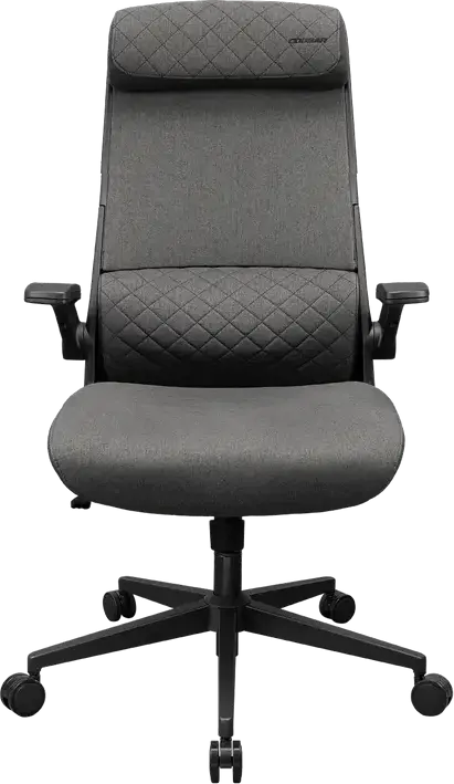 Scaun Gaming Cougar Stryder CGR-STD-GRB, Material Textil Imitare In si Plasa, Cotier Flip-up, Suport Lombar Ergonomic, Clasa 4 Gas Lift, Gri