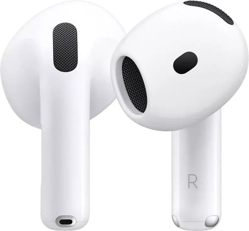 Apple AirPods 4 cu Anulare Activă a Zgomotului, Cip H2, Audio Adaptiv, Mod Transparență, Spatial Audio Personalizat, IP54, Case de Încărcare Wireless, Culoare: Alb