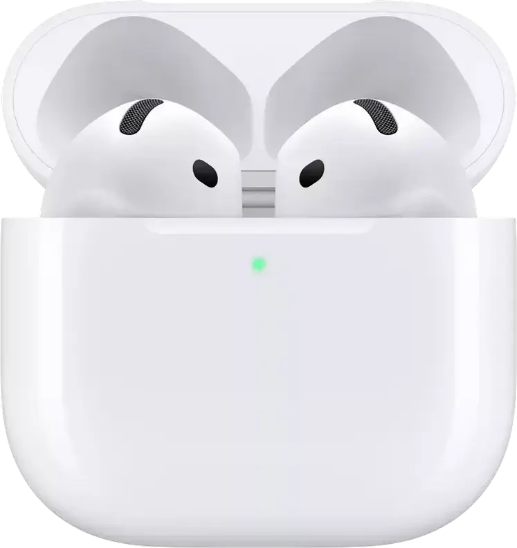 Apple AirPods 4 cu Anulare Activă a Zgomotului, Cip H2, Audio Adaptiv, Mod Transparență, Spatial Audio Personalizat, IP54, Case de Încărcare Wireless, Culoare: Alb