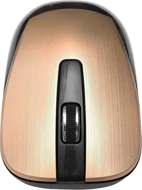 Genius NX-7015 Wireless Optical Mouse, Gold, 2.4 GHz USB-A Pico Receiver, 1600 DPI, Ambidextrous Contoured Design, Plug and Play, 10m Range