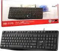 Genius KB-117S Wired USB Membrane Keyboard, Color: Black, Chocolate-style Silent Keys, Dedicated AI Copilot Key, 12 Shortcut Keys, Palm Rest
