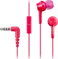 Căști Panasonic RP-TCM115 intraauriculare tip canal, Roz, cu microfon și control inline, jack 3.5mm mini-jack în formă de L, Comfort Fit, cablu 1.2m