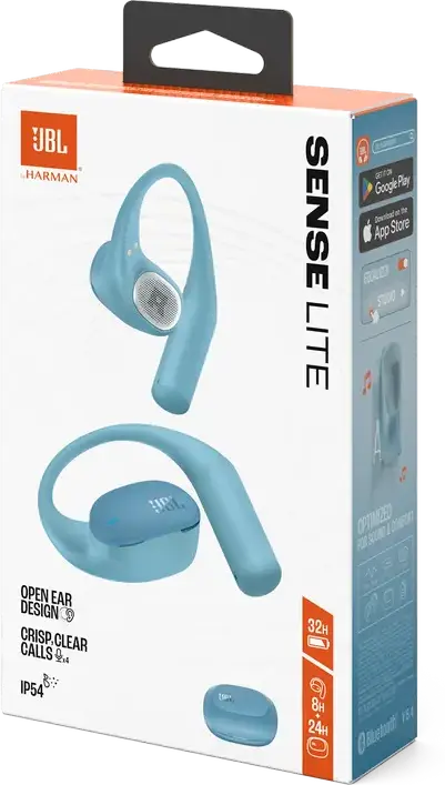 Беспроводные наушники с открытым ухом JBL Sense Lite - Цвет Midnight Blue, с технологией OpenSound, динамические драйверы 18x11мм, до 32ч работы, 4 микрофона, Multipoint, IP54