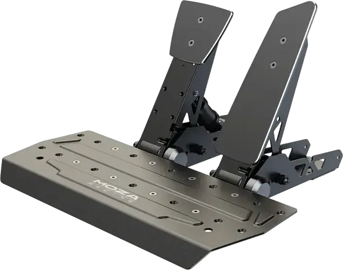 MOZA SR-P Sim Racing Pedals, Double Pedal Set (2 Pedals: Throttle & Brake), High-Strength Steel, Load Cell & 15-bit Angle Sensors, 100KG Max Brake, Black