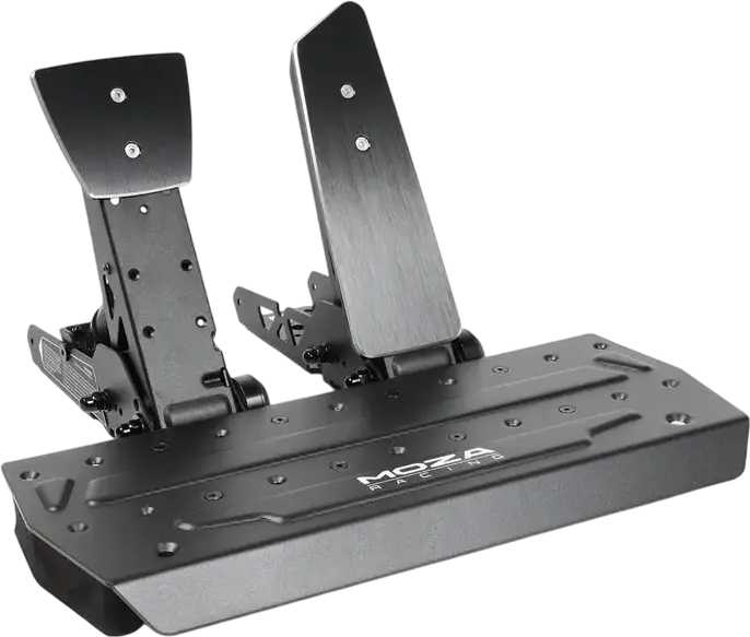 MOZA SR-P Sim Racing Pedals, Double Pedal Set (2 Pedals: Throttle & Brake), High-Strength Steel, Load Cell & 15-bit Angle Sensors, 100KG Max Brake, Black