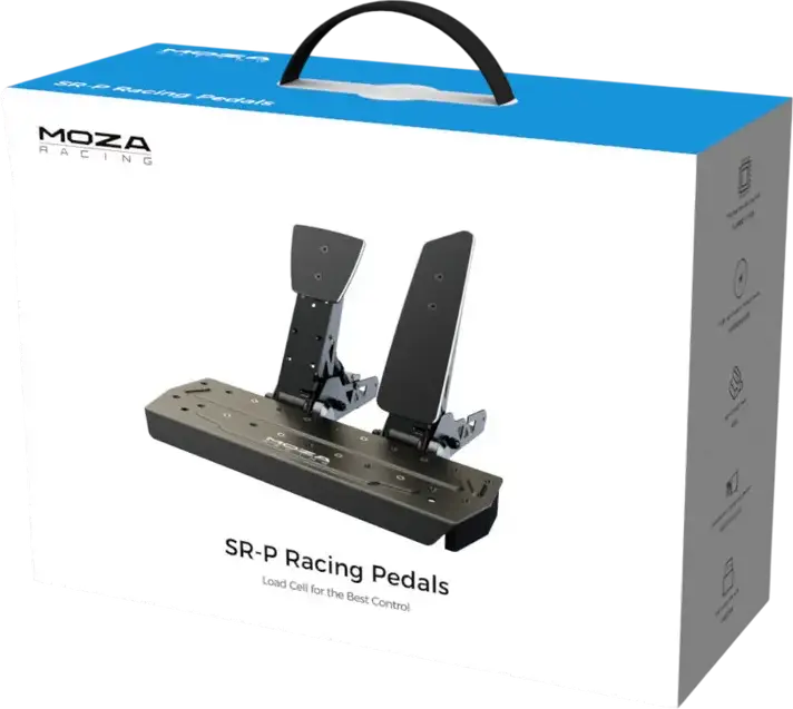 MOZA SR-P Sim Racing Pedals, Double Pedal Set (2 Pedals: Throttle & Brake), High-Strength Steel, Load Cell & 15-bit Angle Sensors, 100KG Max Brake, Black