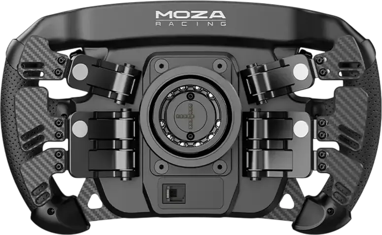 MOZA Racing FSR2 Formula Wheel 280mm Carbon Fiber, Aluminum and Microfiber Leather Steering Wheel with 4.3" Touchscreen, Quad-Core Processor, 6 Hall Magnetic Paddles, Compatible with MOZA or Third-Party Bases via Universal Hub, Black
