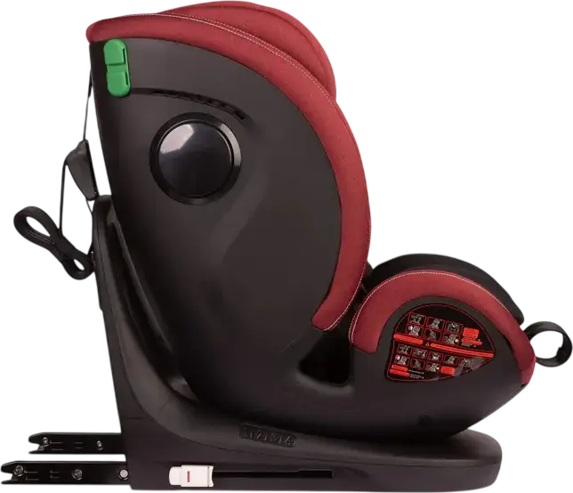 Caretero Securo 360 Rotating Car Seat, Burgundy, Polyester-Bamboo, i-Size ECE R129/02, ISOFIX & Top Tether, Group 0+/1/2/3 for 40-150 cm (0-36 kg), SIP Protection, Memory Foam