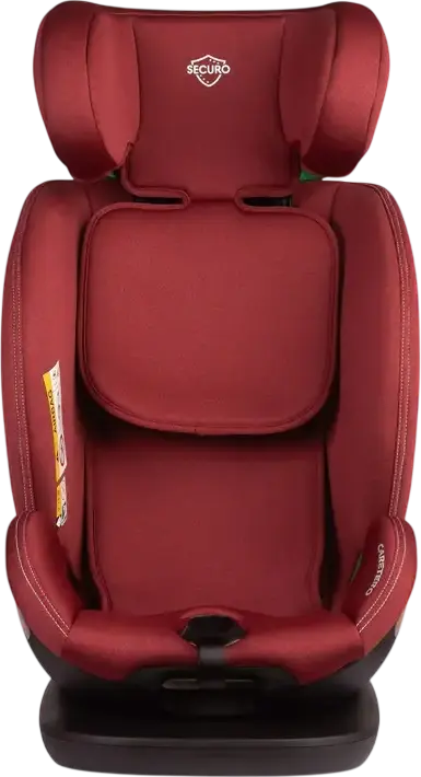 Caretero Securo 360 Rotating Car Seat, Burgundy, Polyester-Bamboo, i-Size ECE R129/02, ISOFIX & Top Tether, Group 0+/1/2/3 for 40-150 cm (0-36 kg), SIP Protection, Memory Foam