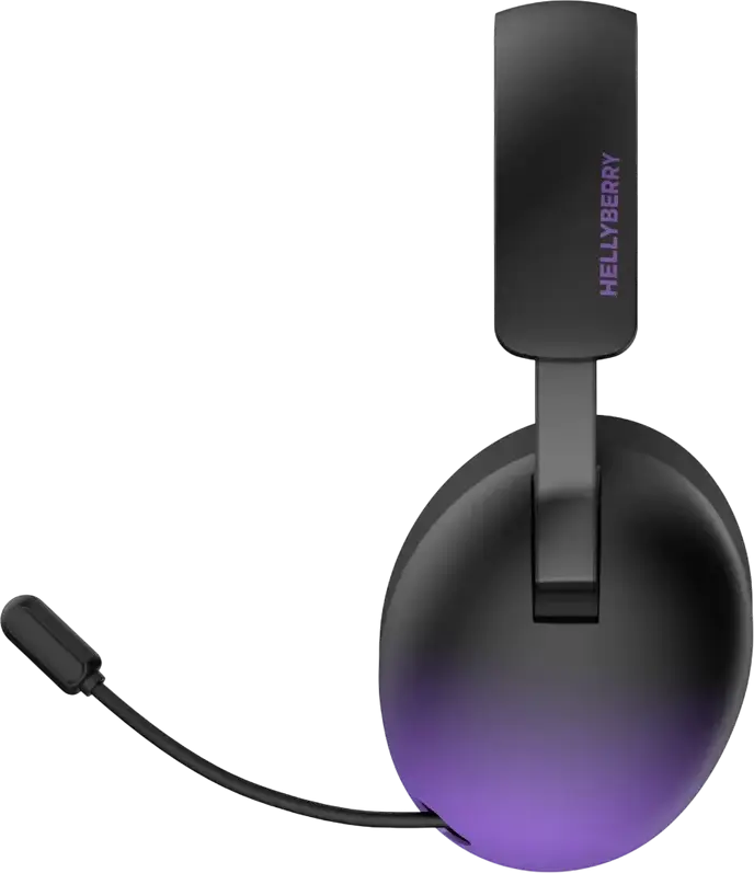 HATOR Hellyberry HH30 Pro Wireless Gaming Headset, Black/Purple, Tri-mode Connectivity (2.4GHz, Bluetooth 6.0, Wired), 50mm Drivers, 80h Battery, Cooling Gel Earpads