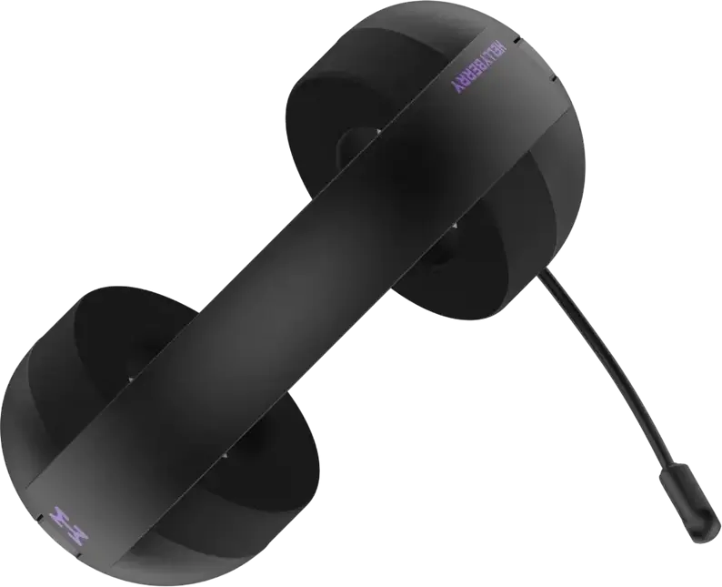 HATOR Hellyberry HH30 Pro Wireless Gaming Headset, Black/Purple, Tri-mode Connectivity (2.4GHz, Bluetooth 6.0, Wired), 50mm Drivers, 80h Battery, Cooling Gel Earpads