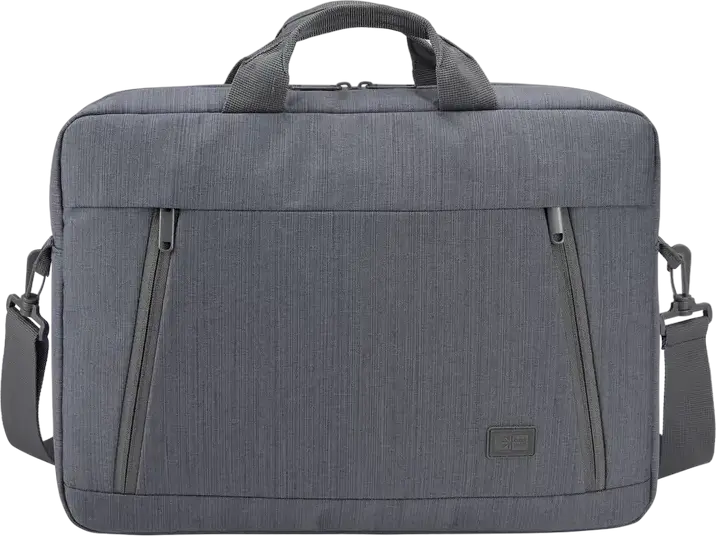 Case Logic Huxton 15.6" Laptop Case Attache, Water Resistant Polyester Bag with Detachable Shoulder Strap, Tablet and Phone Pockets, Graphite, Capacity: 15.6 Inch