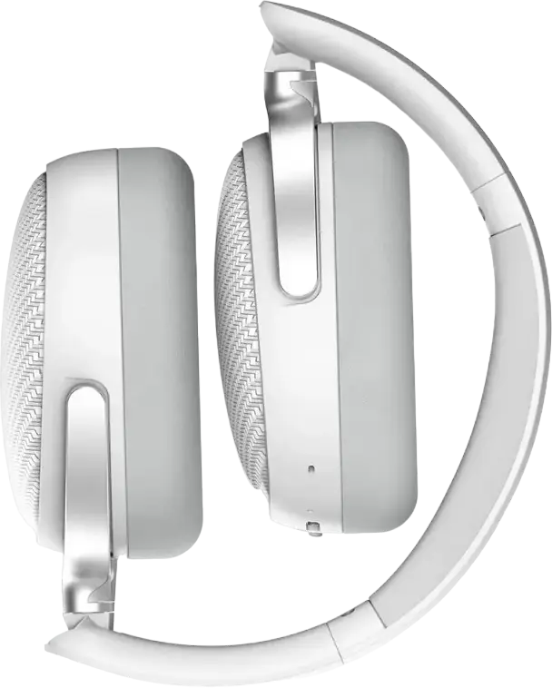 A4Tech BH350C Wireless Over-Ear Headset, White, Bluetooth 5.3, Active Noise Cancelling ANC, ENC Microphone, 50h Battery, 40mm Hybrid Drivers, Foldable Design