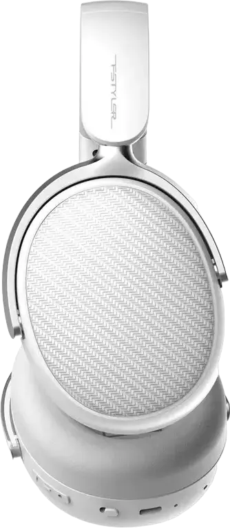 A4Tech BH350C Wireless Over-Ear Headset, White, Bluetooth 5.3, Active Noise Cancelling ANC, ENC Microphone, 50h Battery, 40mm Hybrid Drivers, Foldable Design