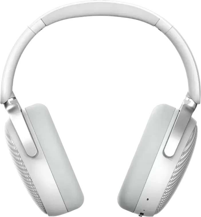 A4Tech BH350C Wireless Over-Ear Headset, White, Bluetooth 5.3, Active Noise Cancelling ANC, ENC Microphone, 50h Battery, 40mm Hybrid Drivers, Foldable Design