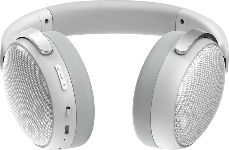 A4Tech BH350C Wireless Over-Ear Headset, White, Bluetooth 5.3, Active Noise Cancelling ANC, ENC Microphone, 50h Battery, 40mm Hybrid Drivers, Foldable Design