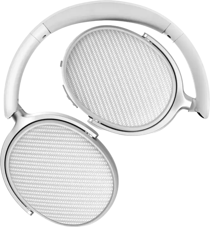 A4Tech BH350C Wireless Over-Ear Headset, White, Bluetooth 5.3, Active Noise Cancelling ANC, ENC Microphone, 50h Battery, 40mm Hybrid Drivers, Foldable Design