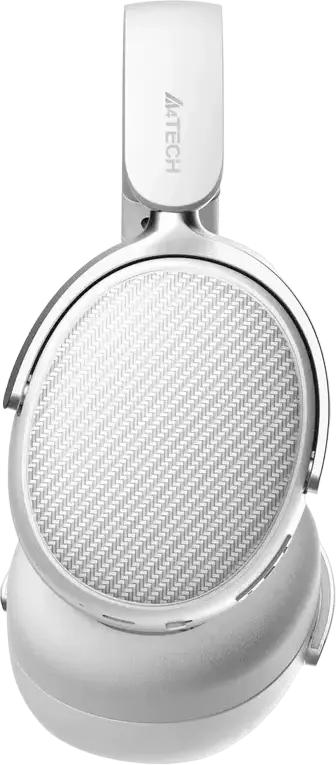 A4Tech BH350C Wireless Over-Ear Headset, White, Bluetooth 5.3, Active Noise Cancelling ANC, ENC Microphone, 50h Battery, 40mm Hybrid Drivers, Foldable Design