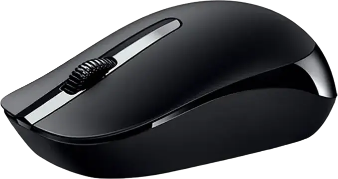 Genius NX-7007 Wireless Optical Mouse, Black, 1200 DPI BlueEye Sensor for All Surfaces, 2.4GHz USB-A Pico Receiver, Ambidextrous Contoured Design