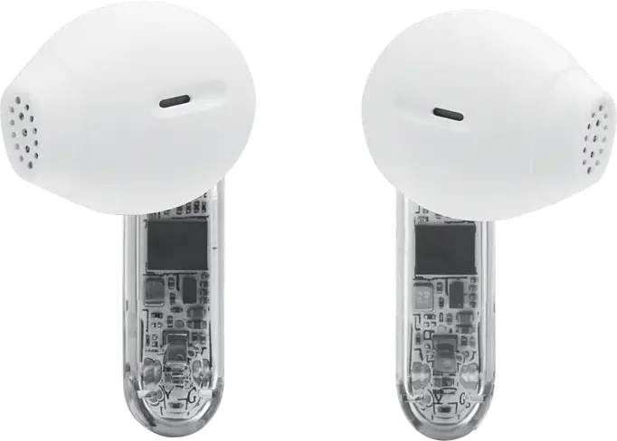 Casca JBL Tune Flex 2 Ghost True Wireless, Albă, Drivere Dinamice 12mm, Anulare Adaptivă a Zgomotului ANC, Baterie 48h, Rezistență IP54, Sunet Spatial