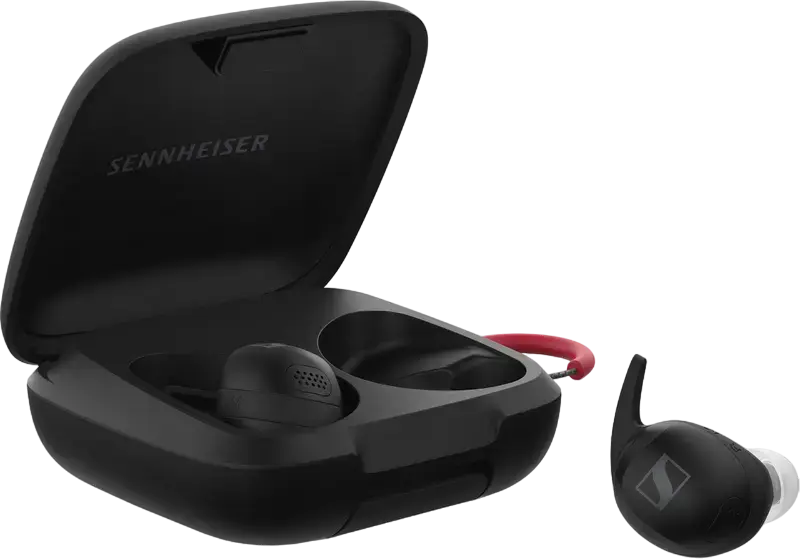 Беспроводные наушники Sennheiser Momentum Sport TWS, адаптивное шумоподавление ANC, защита IP55, датчики пульса и температуры Polar, Bluetooth 5.2, Цвет: Черный