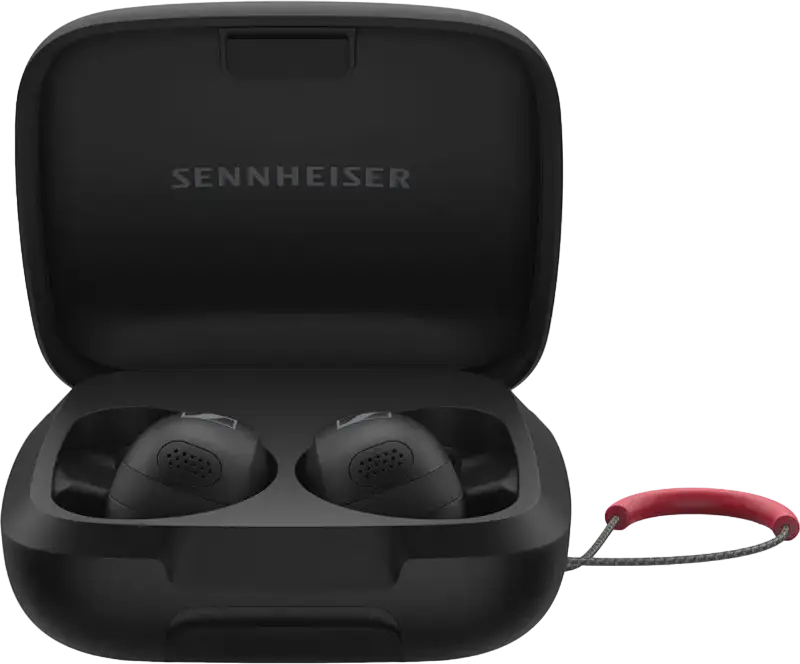 Беспроводные наушники Sennheiser Momentum Sport TWS, адаптивное шумоподавление ANC, защита IP55, датчики пульса и температуры Polar, Bluetooth 5.2, Цвет: Черный