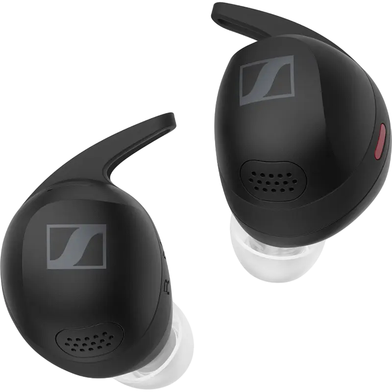 Беспроводные наушники Sennheiser Momentum Sport TWS, адаптивное шумоподавление ANC, защита IP55, датчики пульса и температуры Polar, Bluetooth 5.2, Цвет: Черный