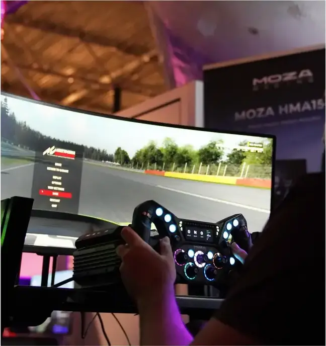 MOZA KS Pro Butterfly-style GT Steering Wheel for All MOZA Bases, 300mm Carbon Fiber Composite, 2.99" Display, Magnetic Forged Carbon Paddles, RGB LEDs, Black