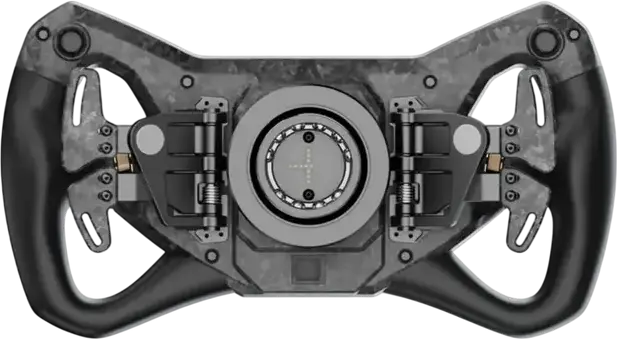 MOZA KS Pro Butterfly-style GT Steering Wheel for All MOZA Bases, 300mm Carbon Fiber Composite, 2.99" Display, Magnetic Forged Carbon Paddles, RGB LEDs, Black