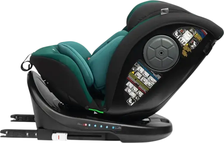 Caretero Mokki i-Size 360 Rotating Car Seat, Green, ECE R129/02, ISOFIX & TopTether, 0-36 kg, 40-150 cm, 5-Point Harness, 7-Step Headrest, 0+/1/2/3 Groups