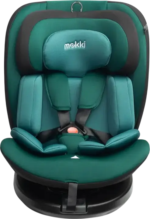Caretero Mokki i-Size 360 Rotating Car Seat, Green, ECE R129/02, ISOFIX & TopTether, 0-36 kg, 40-150 cm, 5-Point Harness, 7-Step Headrest, 0+/1/2/3 Groups