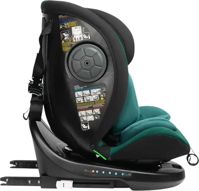 Caretero Mokki i-Size 360 Rotating Car Seat, Green, ECE R129/02, ISOFIX & TopTether, 0-36 kg, 40-150 cm, 5-Point Harness, 7-Step Headrest, 0+/1/2/3 Groups