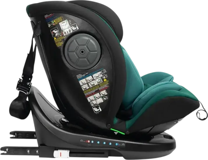Caretero Mokki i-Size 360 Rotating Car Seat, Green, ECE R129/02, ISOFIX & TopTether, 0-36 kg, 40-150 cm, 5-Point Harness, 7-Step Headrest, 0+/1/2/3 Groups