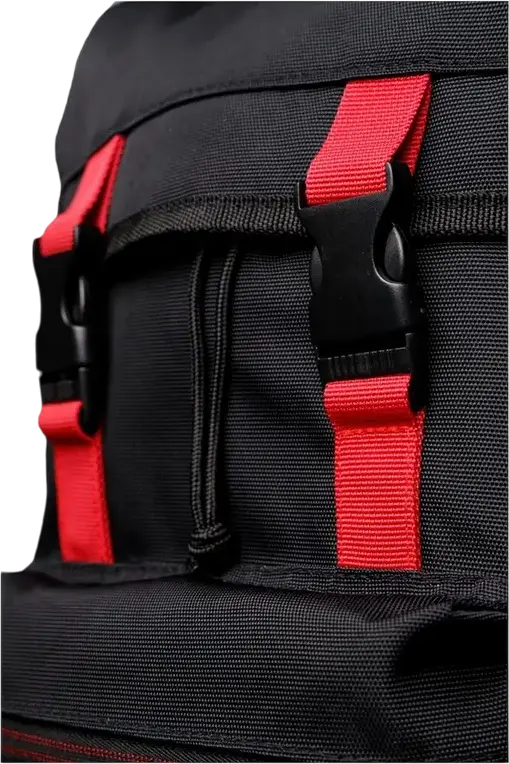 Rucsac Acer Nitro Multi-functional pentru laptop de pana la 15.6 inch, Poliester Rezistent la Apa, Negru cu Detalii Rosie, 3 Buzunare Exterioare, 470x340x190 mm