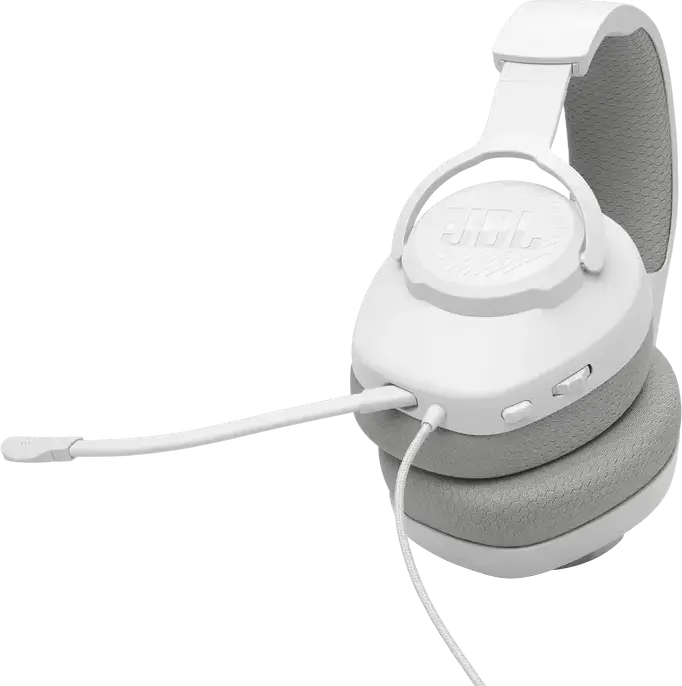 JBL Quantum 100M2 Wired Over-Ear Gaming Headset - White, with QuantumSOUND Signature, Detachable Boom Microphone, Memory Foam Ear Cushions, 3.5mm Jack