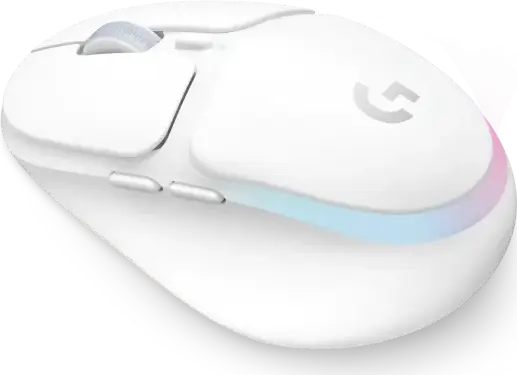 Mouse Gaming Wireless Logitech G705 Aurora Collection, LIGHTSPEED, Bluetooth și Wireless 2.4 GHz, Senzor Optic 8200 dpi, 6 Butoane Programabile, RGB, Alb