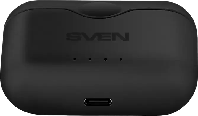 Casca TWS In-ear SVEN E-702BT Bluetooth cu Microfon Integrat, Driver 10mm, Etui de Incarcare USB-C cu Indicator LED, Culoare: Negru