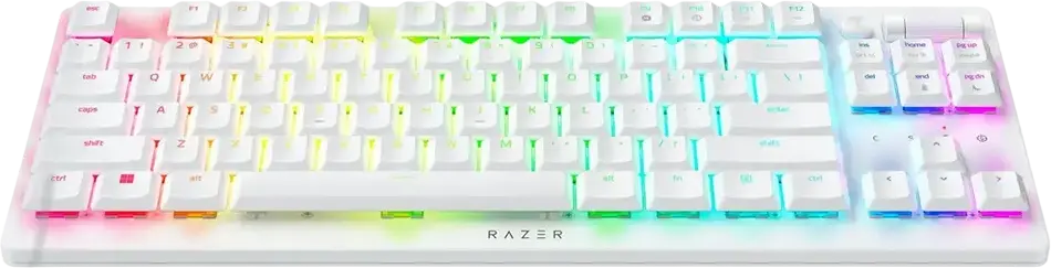 Razer DeathStalker V2 Pro TKL Wireless Gaming Keyboard RZ03-04373500-R3M1 Low-Profile Linear Optical Switches RGB Chroma Aluminium Alloy White
