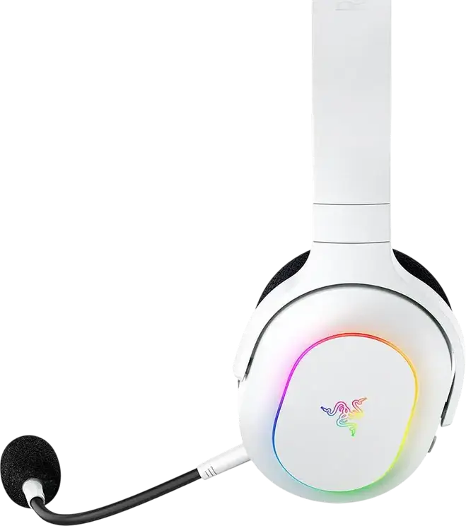 Casca Gaming Wireless Razer Barracuda X Chroma RGB, Albă, Drivere TriForce 40mm, HyperSpeed 2.4GHz și Bluetooth 5.2, SmartSwitch, Sunet Surround 7.1, Baterie 70h