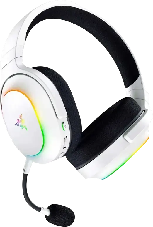 Casca Gaming Wireless Razer Barracuda X Chroma RGB, Albă, Drivere TriForce 40mm, HyperSpeed 2.4GHz și Bluetooth 5.2, SmartSwitch, Sunet Surround 7.1, Baterie 70h