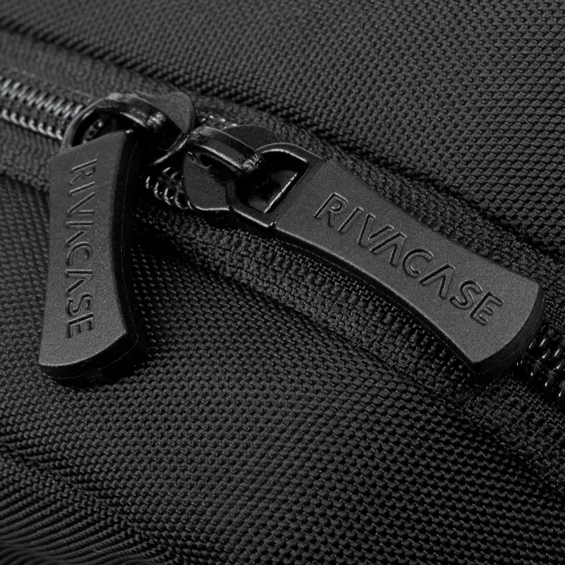 Rivacase 7521 Alpendorf Laptop Bag for 13.3-14 inch Laptops, Water Resistant Recycled Polyester (rPET) Case with Padded Neoprene Compartment and Shoulder Strap, Black