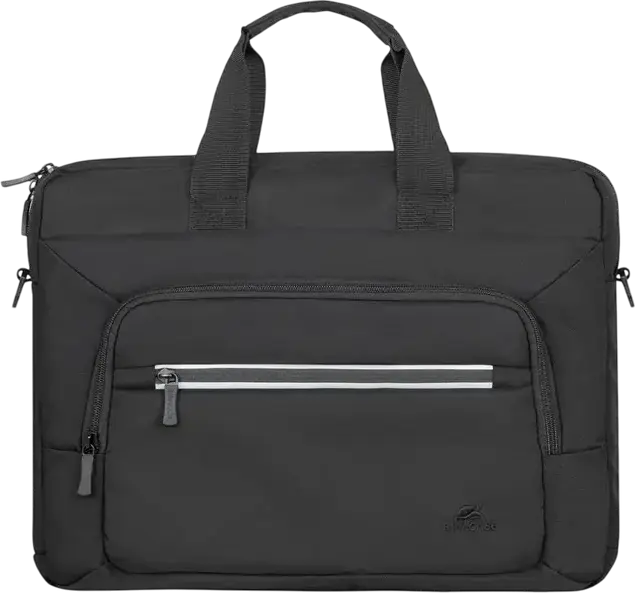 Rivacase 7521 Alpendorf Laptop Bag for 13.3-14 inch Laptops, Water Resistant Recycled Polyester (rPET) Case with Padded Neoprene Compartment and Shoulder Strap, Black