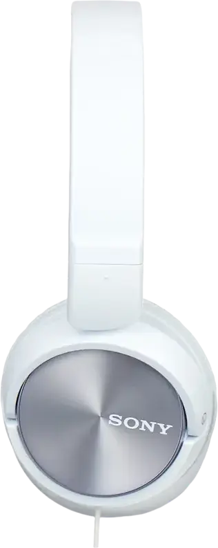 Sony MDR-ZX310AP Wired On-Ear Closed-Back Headphones with Microphone, White, 30mm Dynamic Driver, 10-24,000Hz Frequency Response, 1.2m Gold-Plated L-Shaped Plug