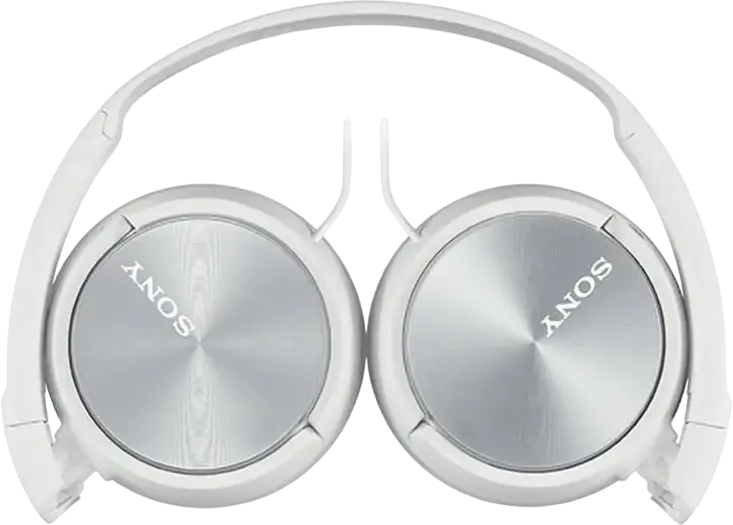 Sony MDR-ZX310AP Wired On-Ear Closed-Back Headphones with Microphone, White, 30mm Dynamic Driver, 10-24,000Hz Frequency Response, 1.2m Gold-Plated L-Shaped Plug