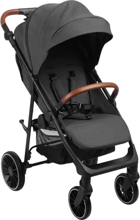 Caretero Elma Baby Stroller, Dark Gray, 0 Months to 4 Years, Max 22kg, EVA Shock-Absorbing Wheels, 5-Point Harness, Adjustable Seat, Rain and Foot Covers Included