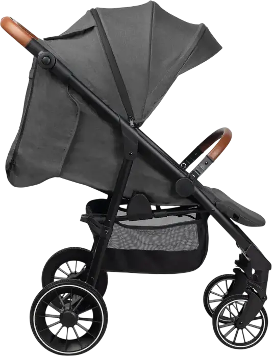 Caretero Elma Baby Stroller, Dark Gray, 0 Months to 4 Years, Max 22kg, EVA Shock-Absorbing Wheels, 5-Point Harness, Adjustable Seat, Rain and Foot Covers Included