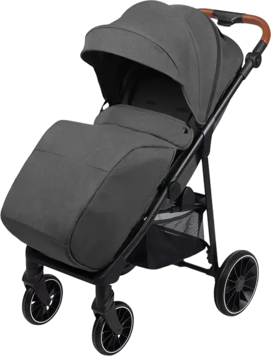 Caretero Elma Baby Stroller, Dark Gray, 0 Months to 4 Years, Max 22kg, EVA Shock-Absorbing Wheels, 5-Point Harness, Adjustable Seat, Rain and Foot Covers Included