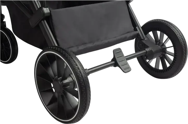 Caretero Elma Baby Stroller, Dark Gray, 0 Months to 4 Years, Max 22kg, EVA Shock-Absorbing Wheels, 5-Point Harness, Adjustable Seat, Rain and Foot Covers Included